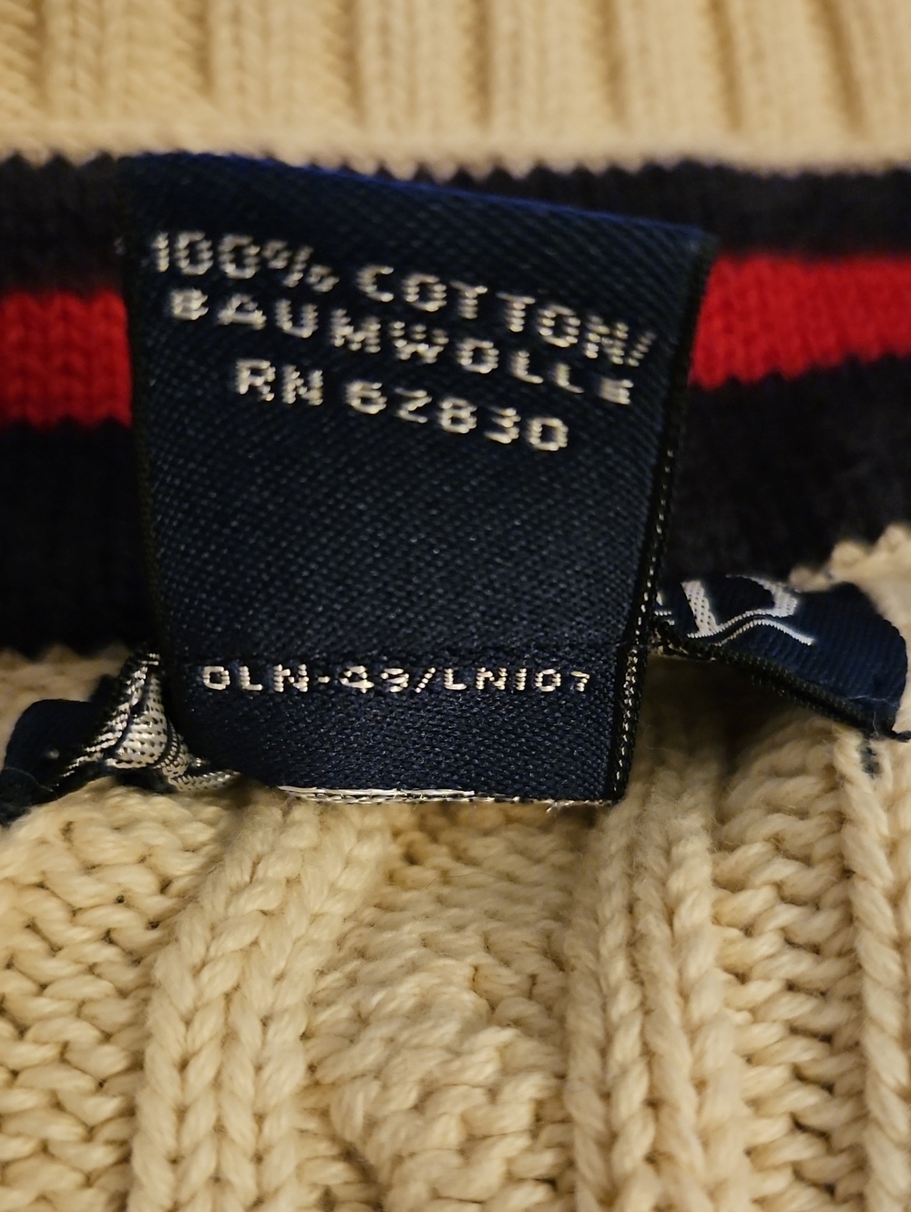 Vtg LAND'S END 1980s Cable-Knit V-Neck Varsity Academia Sweater Vest - Picture 9 of 9